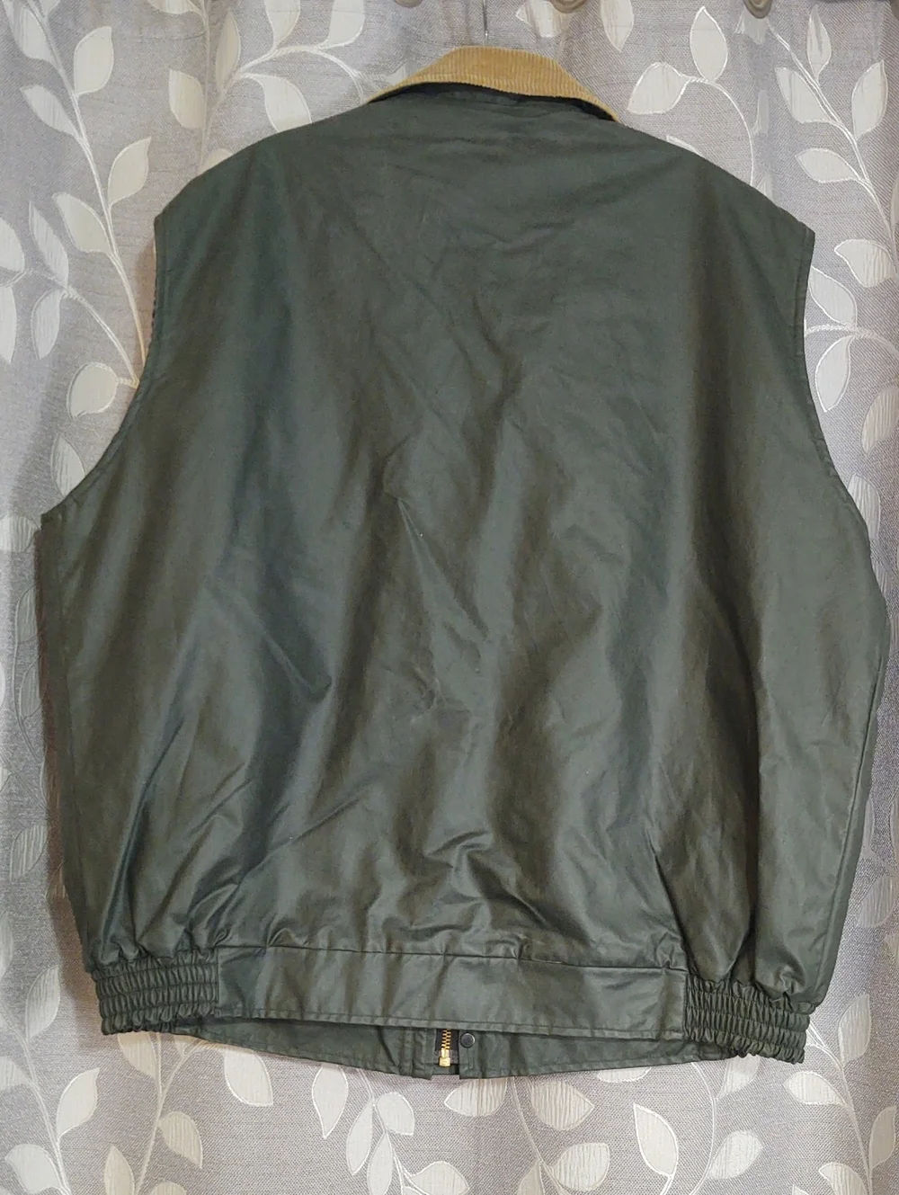 Vintage Woolrich Men's Waxed Cotton Plaid Wool Lined Corduroy Collar Green XL